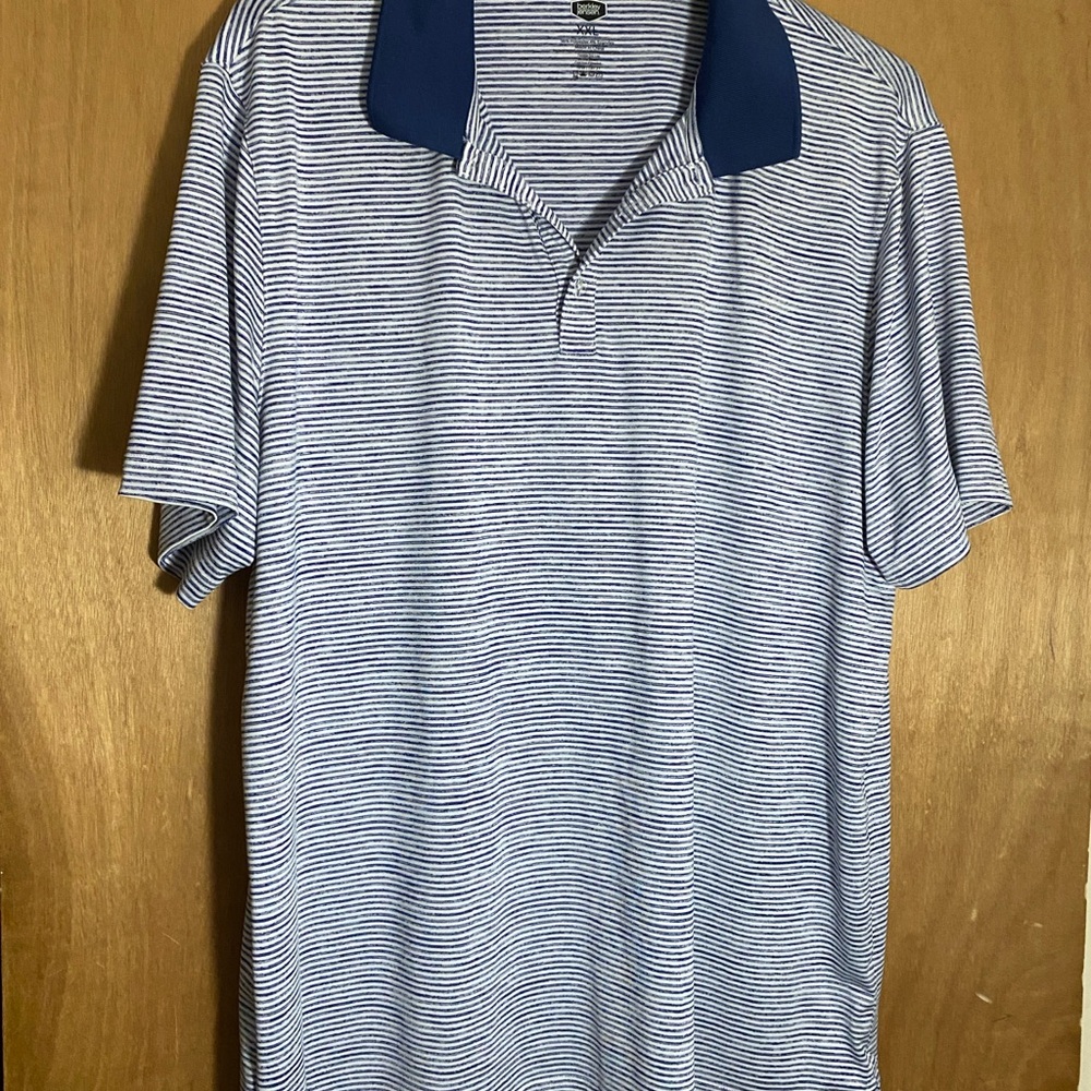 Blue and White Polo Shirt with Classic Two-Tone Design
